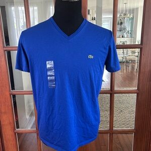 Lacoste Mens Pima Cotton V-Neck T-Shirt Size XL FR 6 Regular Fit